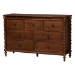 Baxton Studio Neviah 4-Piece Bedroom Set with 2-Drawer Nightstands, King, Walnut Brown - BSOMG0267-1-Walnut/5702 Rattan-King 4PC Four Poster Bedroom Set