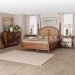 Baxton Studio Neviah 4-Piece Bedroom Set with 1-Drawer Nightstands, King, Walnut Brown - BSOEkua-Walnut/5702 Rattan-King 4PC Four Poster Bedroom Set