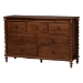 Baxton Studio Neviah 4-Piece Bedroom Set with 1-Drawer Nightstands, King, Walnut Brown - BSOEkua-Walnut/5702 Rattan-King 4PC Four Poster Bedroom Set
