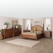 Baxton Studio Neviah 5-Piece Bedroom Set with 2-Drawer Nightstands, Queen, Walnut Brown - BSOMG0267-1-Walnut/5702 Rattan-Queen 5PC Four Poster Bedroom Set