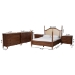 Baxton Studio Neviah 5-Piece Bedroom Set with 2-Drawer Nightstands, Queen, Walnut Brown - BSOMG0267-1-Walnut/5702 Rattan-Queen 5PC Four Poster Bedroom Set