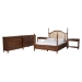 Baxton Studio Neviah 5-Piece Bedroom Set with 1-Drawer Nightstands, King, Walnut Brown
