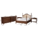 Baxton Studio Neviah 5-Piece Bedroom Set with 1-Drawer Nightstands, King, Walnut Brown - BSOEkua-Walnut/5702 Rattan-King 5PC Four Poster Bedroom Set