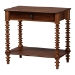 Baxton Studio Neviah 5-Piece Bedroom Set with 1-Drawer Nightstands, King, Walnut Brown - BSOEkua-Walnut/5702 Rattan-King 5PC Four Poster Bedroom Set
