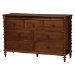 Baxton Studio Neviah 5-Piece Bedroom Set with 1-Drawer Nightstands, King, Walnut Brown - BSOEkua-Walnut/5702 Rattan-King 5PC Four Poster Bedroom Set