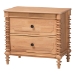 Baxton Studio Neviah 2-Drawer Nightstand, Beech Brown
