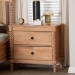 Baxton Studio Neviah 2-Drawer Nightstand, Beech Brown - BSOMG9029-Beech-2DW-NS