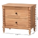 Baxton Studio Neviah 2-Drawer Nightstand, Beech Brown - BSOMG9029-Beech-2DW-NS