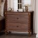 Baxton Studio Neviah 2-Drawer Nightstand, Walnut Brown - BSOMG9029-Walnut-2DW-NS