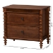 Baxton Studio Neviah 2-Drawer Nightstand, Walnut Brown - BSOMG9029-Walnut-2DW-NS