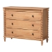 Baxton Studio Neviah 3-Drawer Chest, Beech Brown