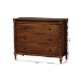 Baxton Studio Neviah 3-Drawer Chest, Walnut Brown - BSOMG9029-Walnut-3DW-Chest