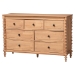 Baxton Studio Neviah 7-Drawer Dresser, Beech Brown