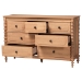 Baxton Studio Neviah 7-Drawer Dresser, Beech Brown - BSOMG9029-Beech-7DW-Dresser
