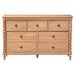 Baxton Studio Neviah 7-Drawer Dresser, Beech Brown - BSOMG9029-Beech-7DW-Dresser