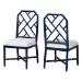 bali & pari Sergio Mahogany Wood 2-Piece Dining Chair Set, Navy Blue