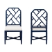 bali & pari Sergio Mahogany Wood 2-Piece Dining Chair Set, Navy Blue - BSOSergio-Navy Wooden-DC