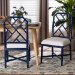 bali & pari Sergio Mahogany Wood 2-Piece Dining Chair Set, Navy Blue - BSOSergio-Navy Wooden-DC
