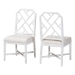 bali & pari Sergio Mahogany Wood 2-Piece Dining Chair Set, White