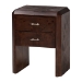bali & pari Nebu Real Burl Wood 2-Drawer Nightstand, Dark Walnut
