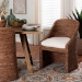 bali & pari Brenton Seagrass Wrapped Dining Chair, Brown Wash - BSOBrenton-Brown Wash-Cushion-DC