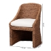 bali & pari Brenton Seagrass Wrapped Dining Chair, Brown Wash - BSOBrenton-Brown Wash-Cushion-DC