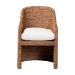 bali & pari Brenton Seagrass Wrapped Dining Armchair, Brown Wash - BSOBrenton-Brown Wash-Cushion-Arm-DC