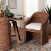 bali & pari Brenton Seagrass Wrapped Dining Armchair, Brown Wash - BSOBrenton-Brown Wash-Cushion-Arm-DC