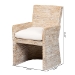 bali & pari Harlow Seagrass Wrapped Dining Armchair, Whitewash - BSOHarlow-Whitewashed-Cushion-Arm-DC