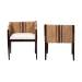 bali & pari Zeke Seagrass Wrapped 2-Piece Dining Chair Set - BSOZeke-Brown/Natural-Cushion-Arm-DC