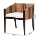 bali & pari Zeke Seagrass Wrapped 2-Piece Dining Chair Set - BSOZeke-Brown/Natural-Cushion-Arm-DC