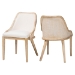 bali & pari Calloway Mahogany Wood and Natural Rattan 2-Piece Dining Chair Set