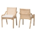 bali & pari Fairmont Natural Rattan Wrapped 2-Piece Dining Chair Set, Whitewash