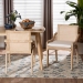 bali & pari Fairmont Natural Rattan Wrapped 2-Piece Dining Chair Set, Whitewash - BSOFairmont-Whitewashed-Cushion-DC