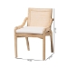 bali & pari Fairmont Natural Rattan Wrapped 2-Piece Dining Chair Set, Whitewash - BSOFairmont-Whitewashed-Cushion-DC