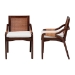 bali & pari Fairmont Natural Rattan Wrapped 2-Piece Dining Chair Set, Mocha Brown - BSOFairmont-Honey-Cushion-DC