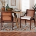 bali & pari Fairmont Natural Rattan Wrapped 2-Piece Dining Chair Set, Mocha Brown - BSOFairmont-Honey-Cushion-DC