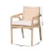 bali & pari Fairmont Natural Rattan Wrapped 2-Piece Dining Armchair Set, Whitewash - BSOFairmont-Whitewashed-Cushion-Arm-DC