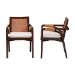 bali & pari Fairmont Natural Rattan Wrapped 2-Piece Dining Armchair Set, Mocha Brown - BSOFairmont-Honey-Cushion-Arm-DC