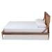 Baxton Studio Jamila Modern Transitional Walnut Brown Finished Wood and Synthetic Rattan Full Size Platform Bed - BSOMG0069-Rattan/Walnut-Full