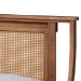 Baxton Studio Jamila Modern Transitional Walnut Brown Finished Wood and Synthetic Rattan Full Size Platform Bed - BSOMG0069-Rattan/Walnut-Full