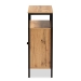 Baxton Studio Vander Modern and Contemporary Oak Brown Finished Wood and Black Metal 2-Door Shoe Cabinet - BSOMP007-Wotan Oak-Shoe Cabinet