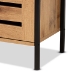 Baxton Studio Vander Modern and Contemporary Oak Brown Finished Wood and Black Metal 2-Door Shoe Cabinet - BSOMP007-Wotan Oak-Shoe Cabinet