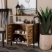 Baxton Studio Vander Modern and Contemporary Oak Brown Finished Wood and Black Metal 2-Door Shoe Cabinet - BSOMP007-Wotan Oak-Shoe Cabinet