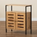Baxton Studio Vander Modern and Contemporary Oak Brown Finished Wood and Black Metal 2-Door Shoe Cabinet - BSOMP007-Wotan Oak-Shoe Cabinet
