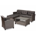 Baxton Studio Darian Modern and Contemporary Grey Fabric Upholstered and Grey Synthetic Rattan 4-Piece Patio Set