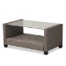 Baxton Studio Darian Modern and Contemporary Grey Fabric Upholstered and Grey Synthetic Rattan 4-Piece Patio Set - BSOMLM-210606-Dark Grey