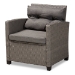 Baxton Studio Darian Modern and Contemporary Grey Fabric Upholstered and Grey Synthetic Rattan 4-Piece Patio Set - BSOMLM-210606-Dark Grey