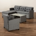 Baxton Studio Darian Modern and Contemporary Grey Fabric Upholstered and Grey Synthetic Rattan 4-Piece Patio Set - BSOMLM-210606-Dark Grey