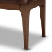 Baxton Studio Walsh Mid-Century Modern Dark Brown Leather-Effect Polyester Fabric Upholstered and Walnut Brown Finished Wood Dining Bench - BSOWM5030-Dark Brown/Walnut